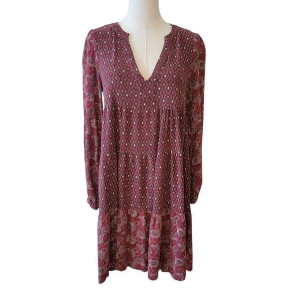 Maeve by Anthropologie Brown Boho Granny Dress Size Medium - Picture 3 of 7